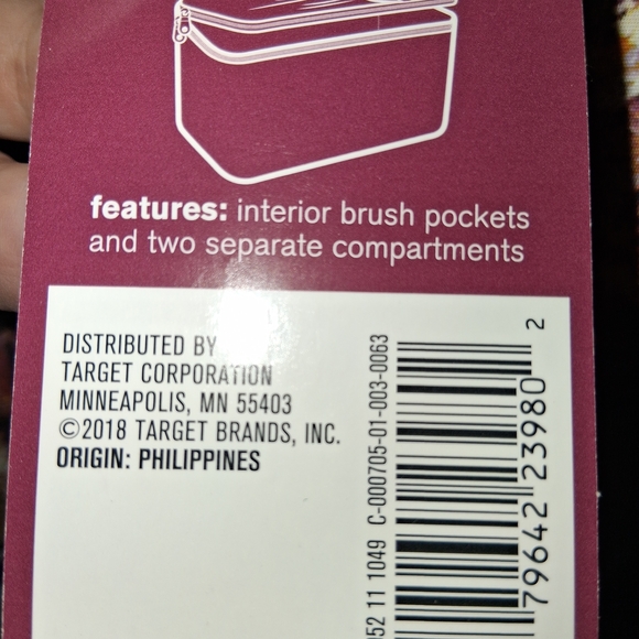 Bnwt Sonia Kashuk Multicolor Floral W Gold Sheen W/Brush Organize Cosmetic Case - Picture 10 of 11